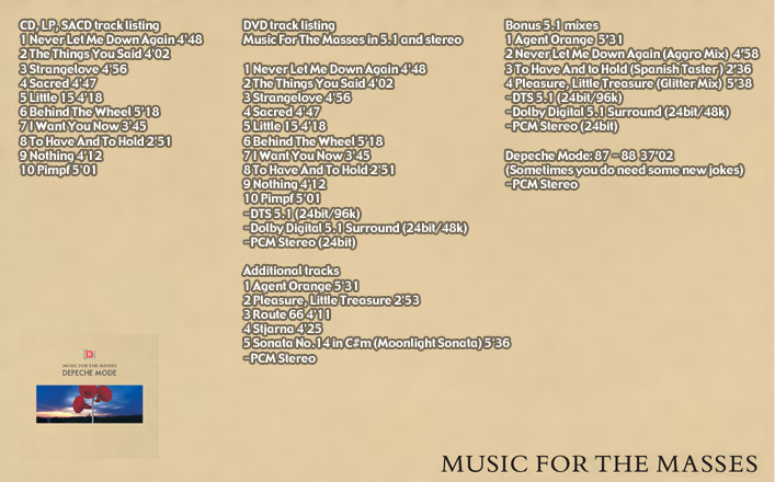 depeche mode - music for the masses - remastered